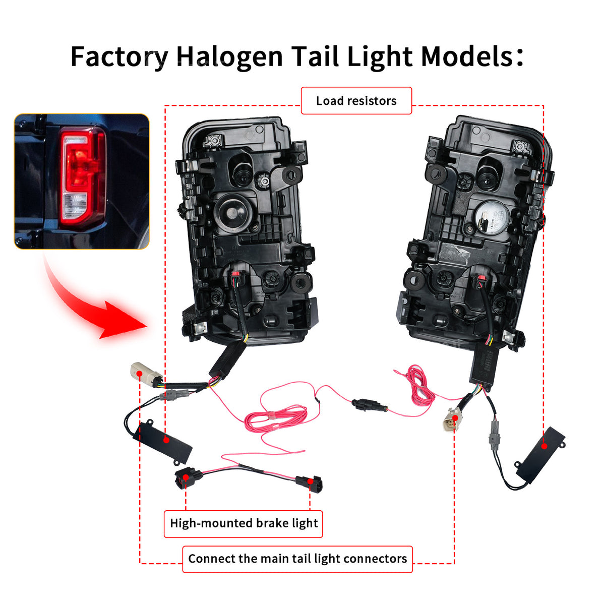 Archaic Full LED Tail Lights for Ford Bronco 2021–2026 | Sequential Turn Signals