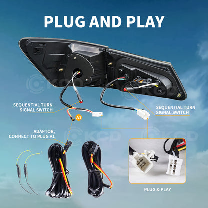 Archaic LED Taillight Assembly For Lexus IS250 2006-2012 Startup Animation