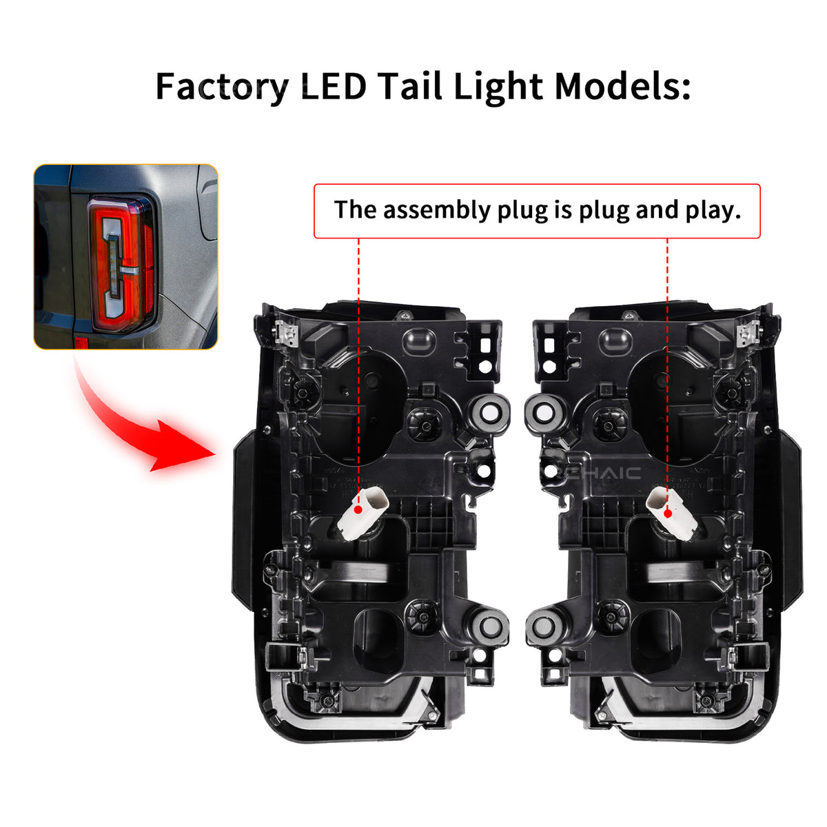 Archaic Full LED Tail Lights for Ford Bronco 2021–2026 | Sequential Turn Signals