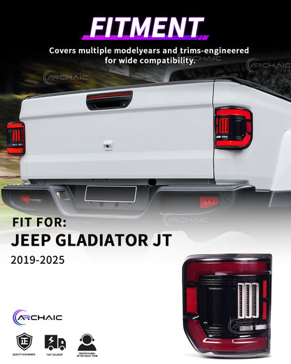 "Bold Rear Signature" Smoked LED Tail Lights for Jeep Gladiator JT 2020–2026