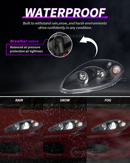 Bi-LED Headlights for Ferrari 360 Modena 1999-2004 | Real Carbon Fiber OEM+ Upgrade,with E-matk Certificate