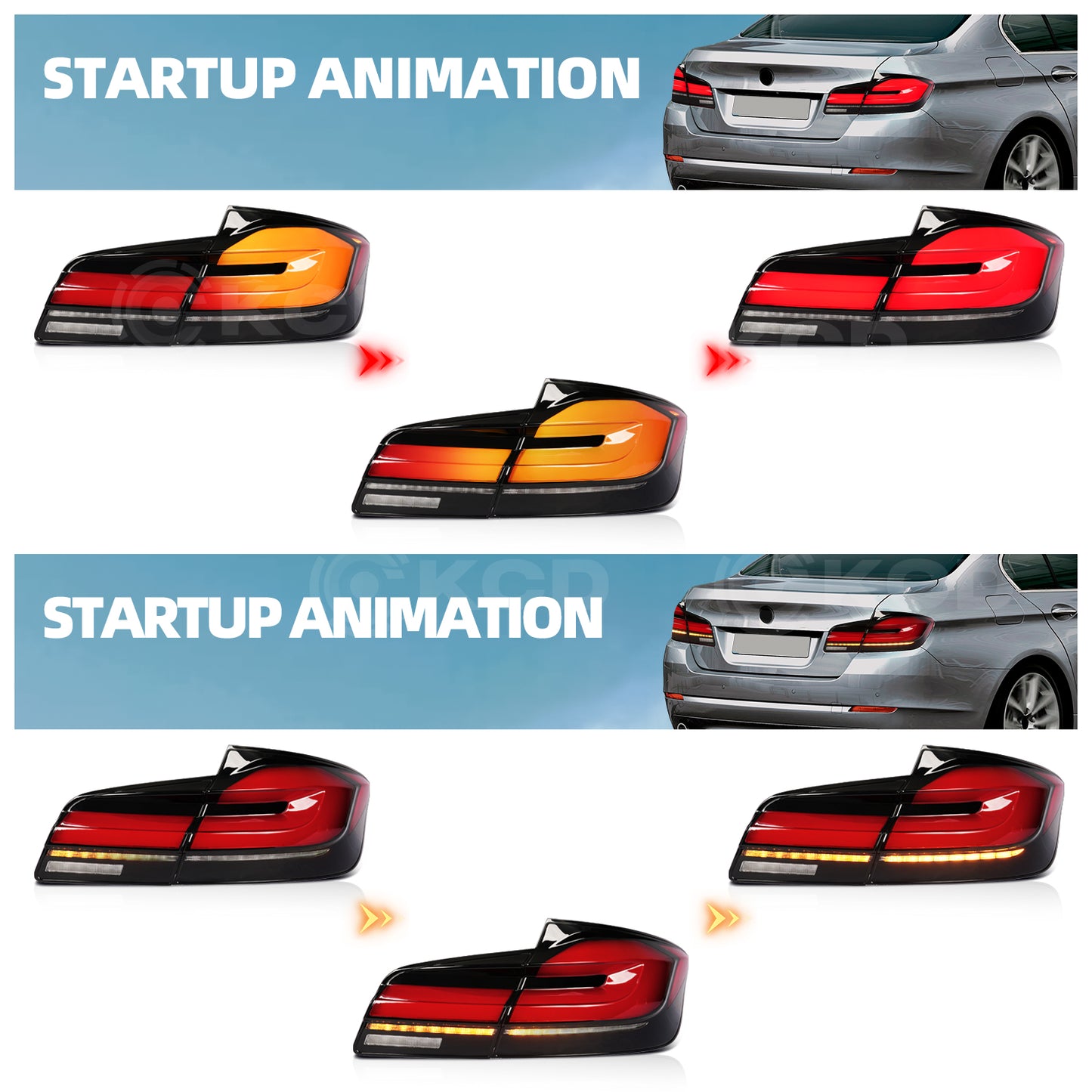 LED Tail Lights for BMW 5 Series F10 F18 M5 Sedan 2011-2017 Sequential Rear Lamps