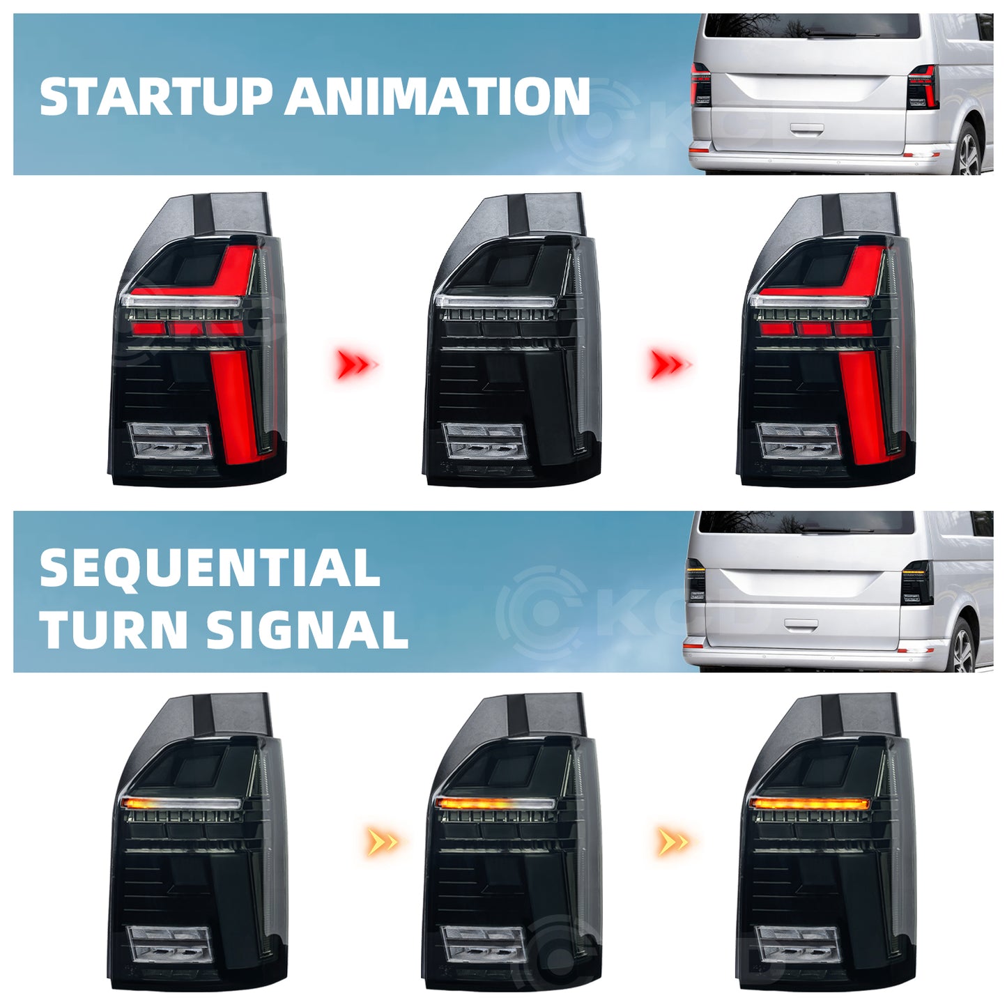 Archaic LED Taillight Assembly For Volkswagen Multivan T6 2016-2019