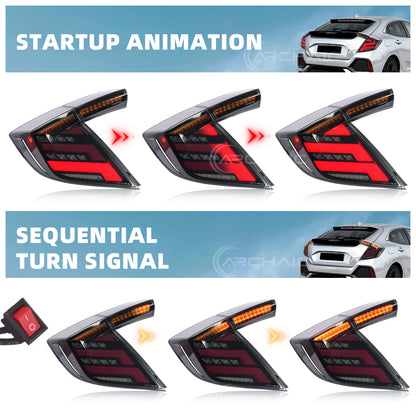 Archaic LED Tail Lights Assembly For 10th Gen Honda Civic LX EX Type R 2016-2021