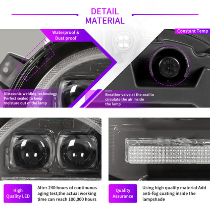 Archaic App-Controlled LED Projector Headlights for Jeep Wrangler JL JLU & Gladiator JT