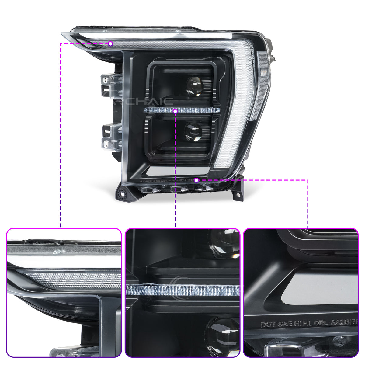 Archaic LED Projector Headlights for Ford F-150 2021–2023 | Dual Lens