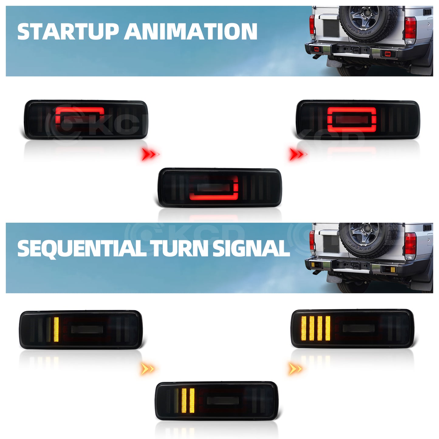 Archaic LED Taillight Assembly For Land Cruiser LC76 2024 Sequential Turn Signal