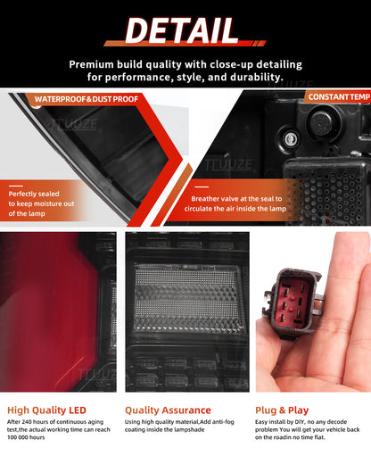 Archaic Smoked LED Tail Lights for Jeep Grand Cherokee WJ 1999–2004