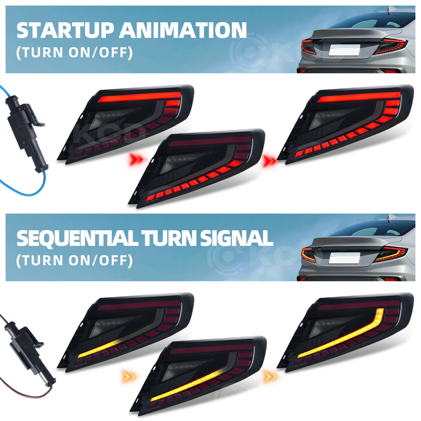 LED Tail Lights for Subaru WRX VB 2022–2026 | Dynamic Startup Animation & Sequential Turn Signals