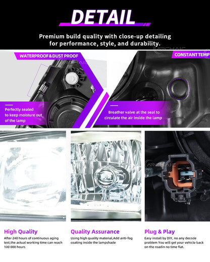 Archaic OE-Style Halogen Headlight Assembly For Nissan Skyline R34 GT-R GTT 1998-2002