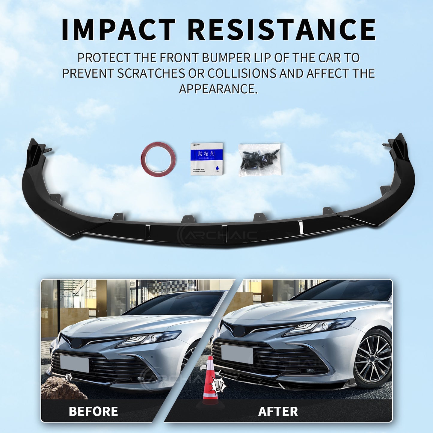 Archaic Front Bumper Lower Lip For Toyota Camry XSE XLE 2022
