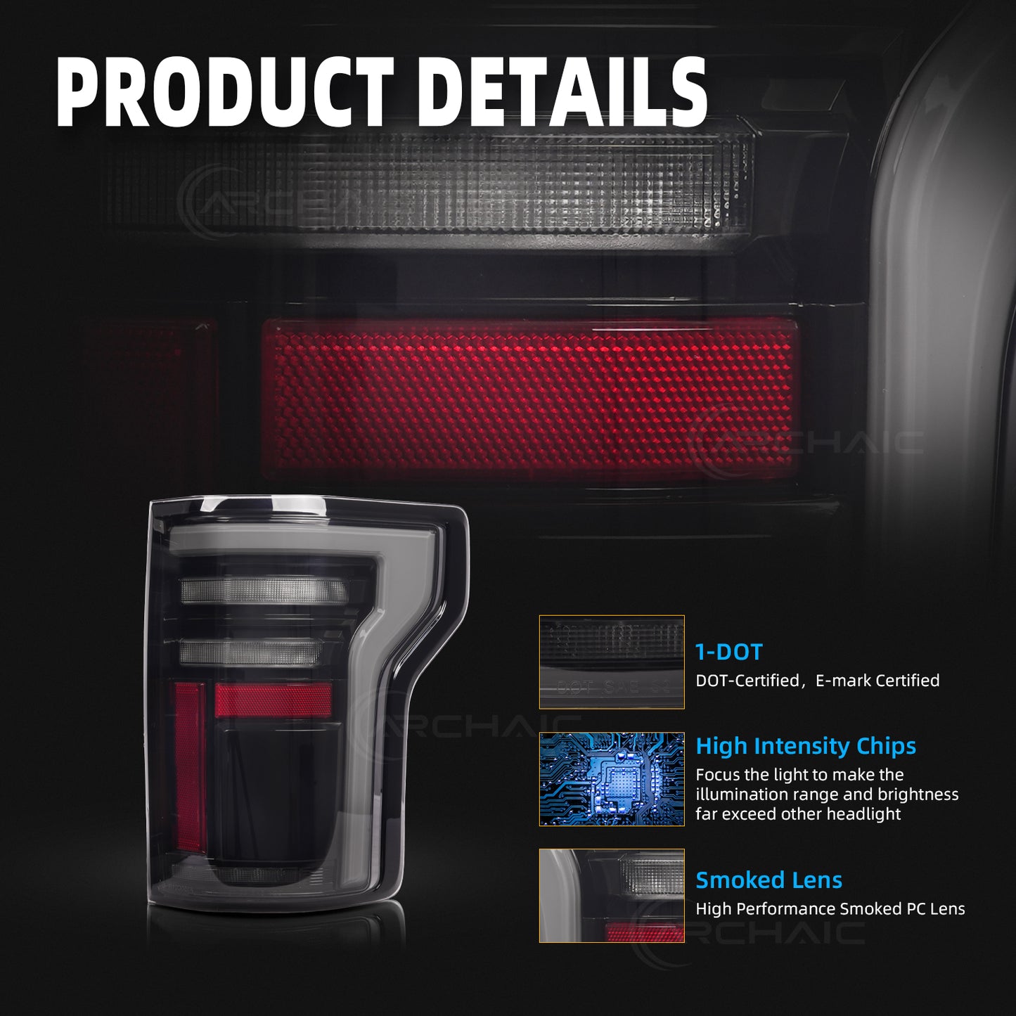 Full LED Tail Lights for 2015-2020 Ford F150 & 2017-2020 Ford Raptor | Fits Factory Halogen & OE LED w/ BLIS