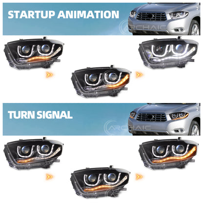 LED Headlights for Toyota Highlander 2008–2010 | Plug & Play Headlamps with Sequential Turn Signals
