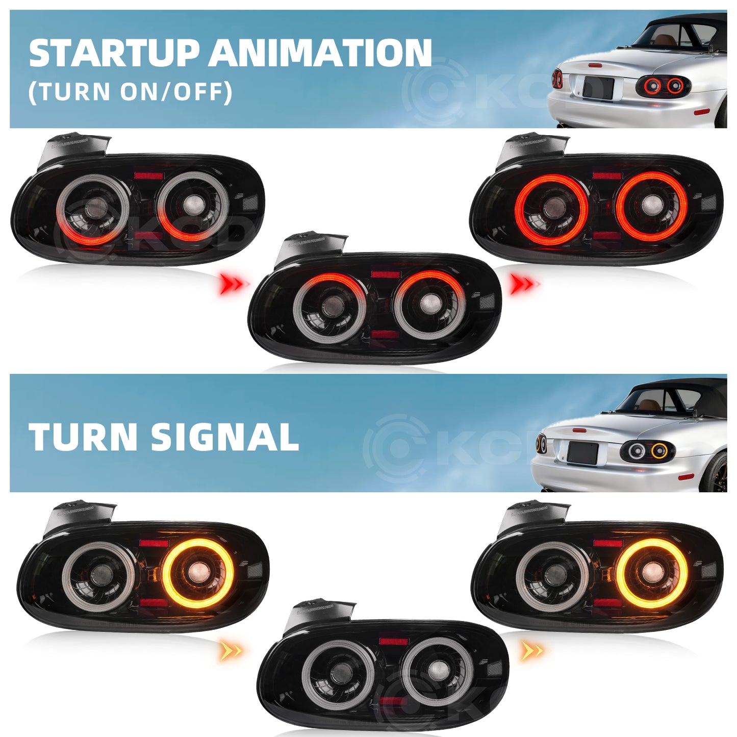 Archaic LED Tail Lights Assembly For Mazda MX-5 NB/Mazda Roadster NB/Mazda Miata NB 1998-2005