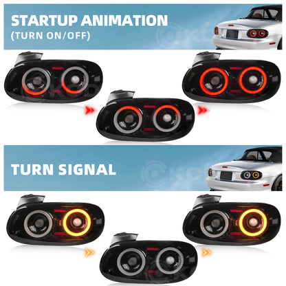 Archaic LED Tail Lights Assembly For Mazda MX-5 NB/Mazda Roadster NB/Mazda Miata NB 1998-2005