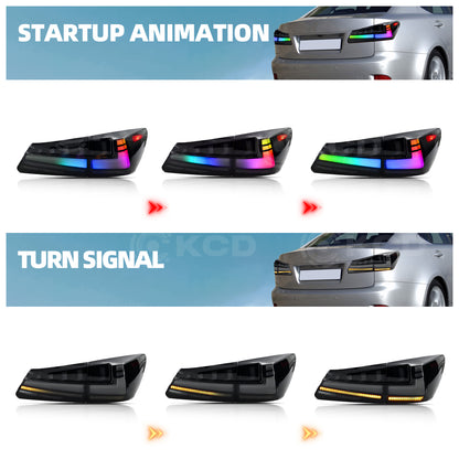 Archaic LED Taillight Assembly For Lexus Is250 2006-2012 RGB Startup Animation