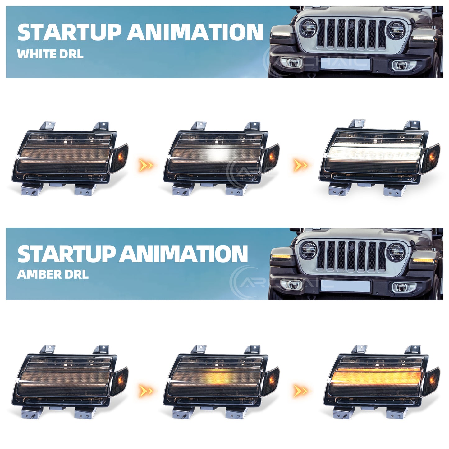 LED Fender Flare Turn Signal Lights for Jeep Wrangler JL Gladiator JT | Sequential Dynamic Amber Marker Lights
