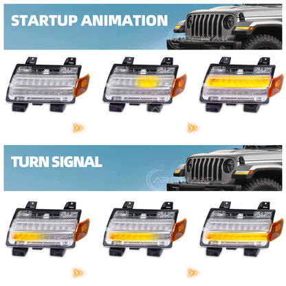 LED Fender Flare Turn Signal Lights for Jeep Wrangler JL Gladiator JT | Sequential Dynamic Amber Marker Lights