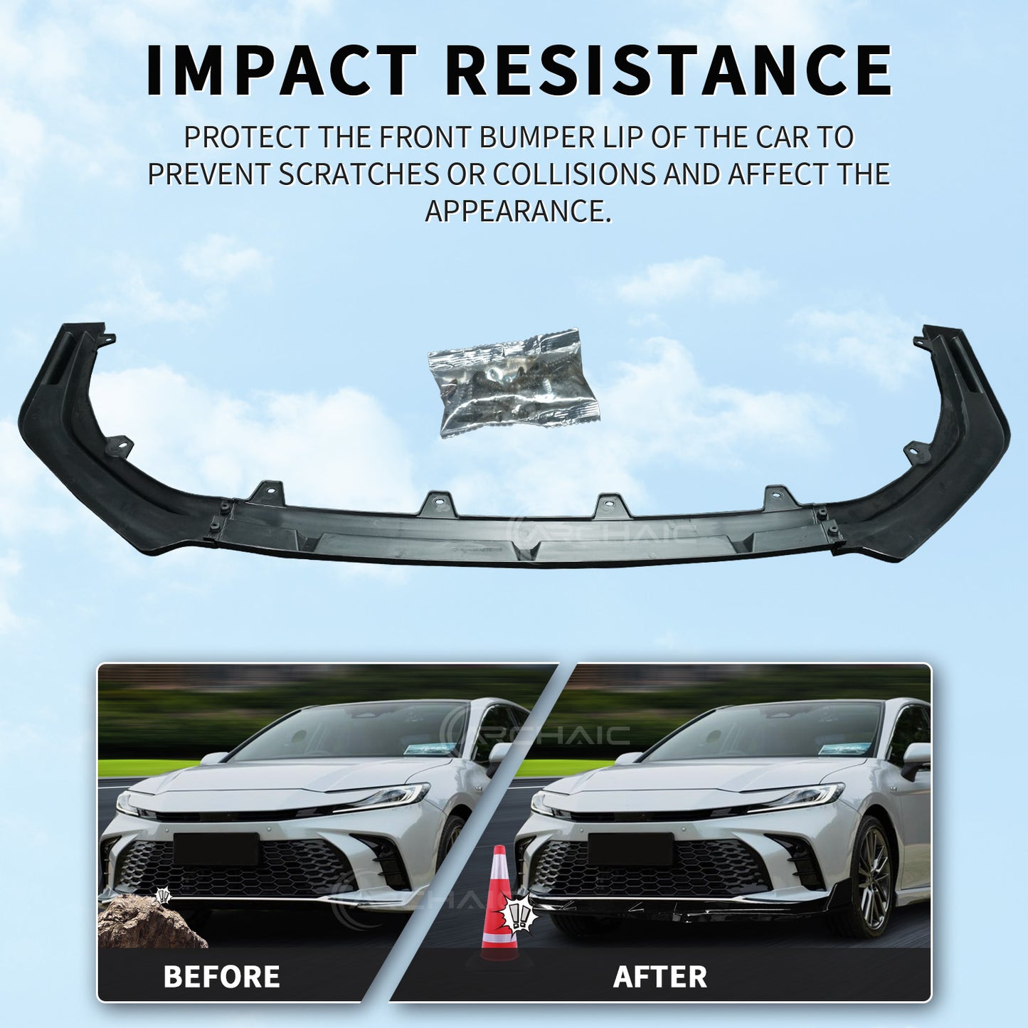 Archaic Front Bumper Lower Lip For Toyota Camry XSE XLE 2024