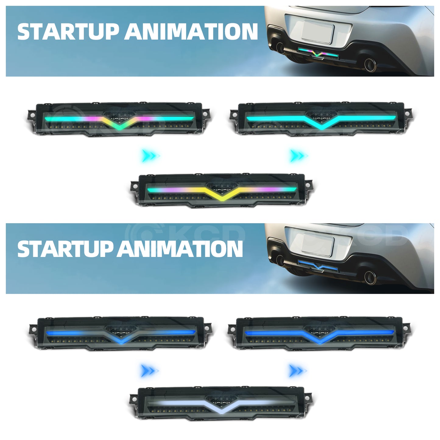 RGB Rear Bumper Lights Compatible with 2021-2025 Toyota GR86 / Subaru BRZ,w/Animation