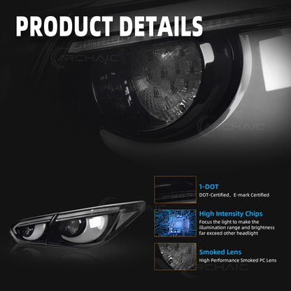RGB LED Tail Lights for Infiniti Q50 Sedan Skyline V37 2014-2017 | Sequential Turn Signals, Dynamic Startup Animation DRL, Plug-and-Play, Pair
