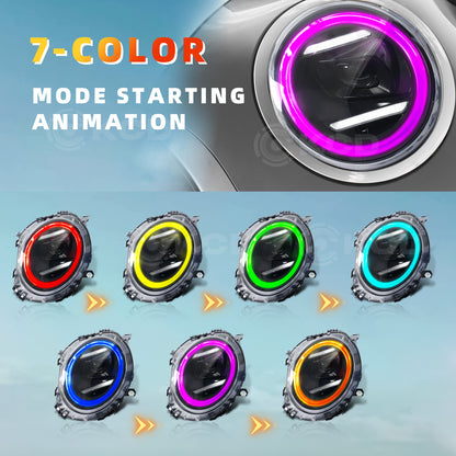 Archaic LED Headlight Assembly For Mini Cooper R55 R56 R57 R58 R59 2007-2015,J01 Style