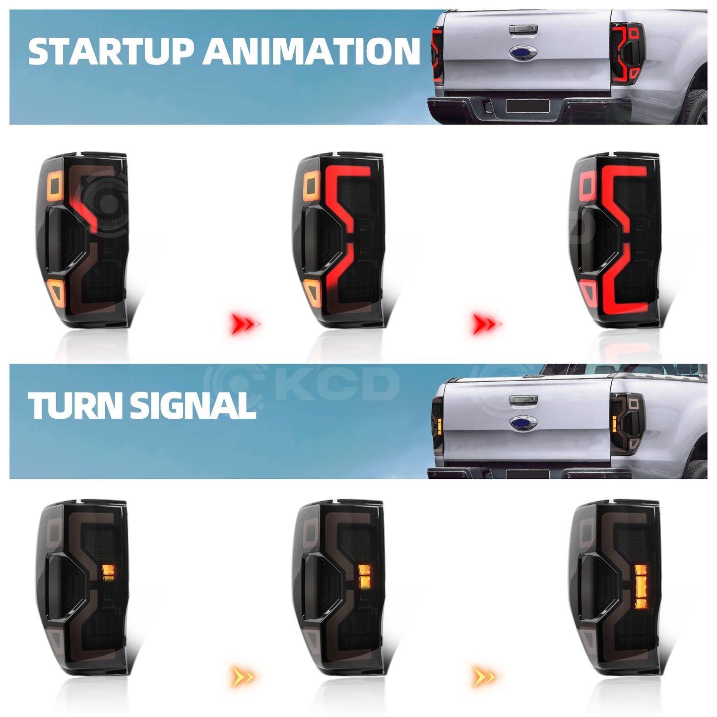Archaic LED Taillight Assembly For Ford Everest 2012-2020 Sequential Turn Signal