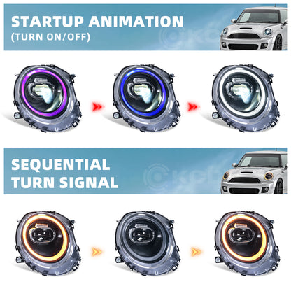 Archaic LED Headlight Assembly For Mini Cooper R55 R56 R57 R58 R59 2007-2015