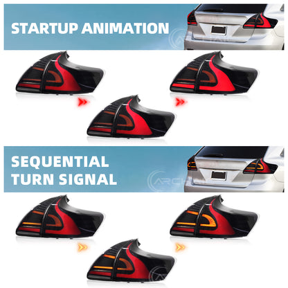 Pair LED Tail Lights Assembly For Toyota Venza AV10 2009-2015 Rear Lamps wih Startup Animation