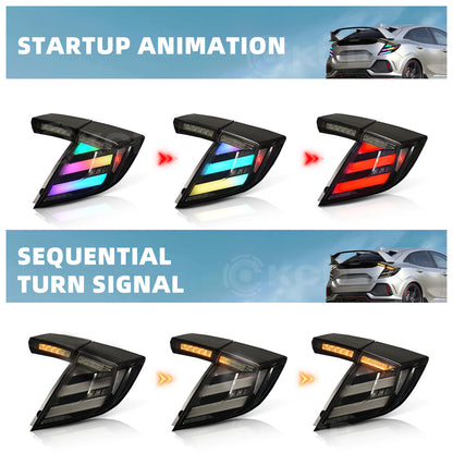 Archaic LED Tail Lights For 10th Gen Honda Civic 2016-2021  RGB Startup Animation