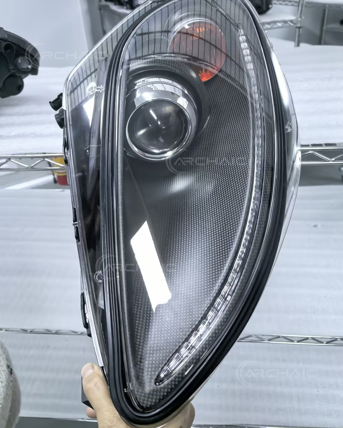 Bi-Xenon Headlights for Ferrari F430 2005-2010 | Real Carbon Fiber OEM+ Upgrade,with E-mark