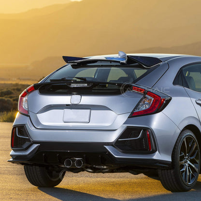 Archaic Rear Roof Spoiler Wing Black Glossy For Honda Civic Hatchback 2016-2021
