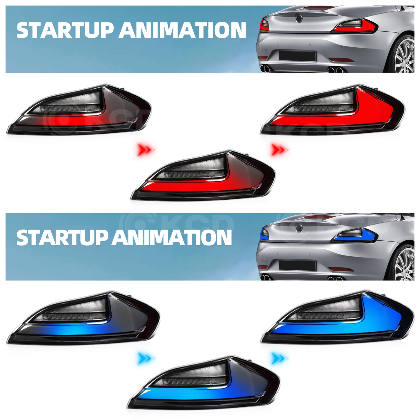 LED Tail Lights for BMW Z4 E89 2009-2016 Sequential Rear Lamps Startup Animation