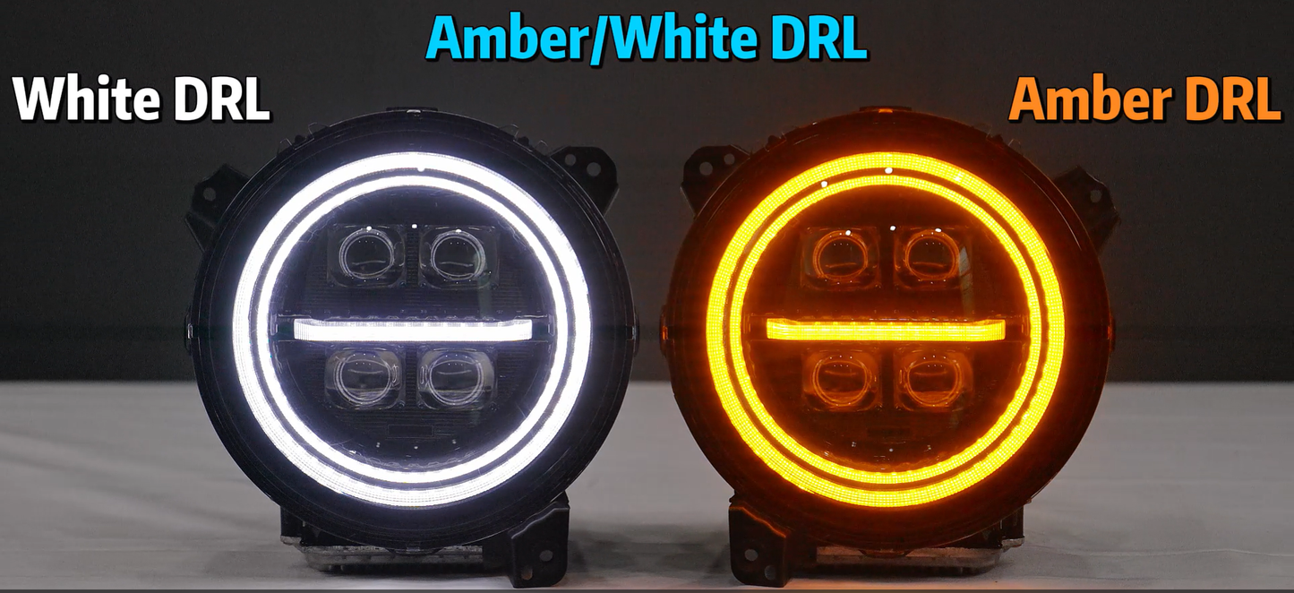LED Projector Headlights for 2018-2026 Jeep Wrangler JL JLU Gladiator JT w/ Sequential Turn Signal & Startup Animation