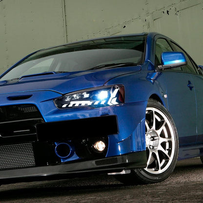 LED Headlights for Mitsubishi Lancer & EVO X 2008-2020 Projector Front lamp Assembly w Sequential Turn Signal and Startup Animation DRL