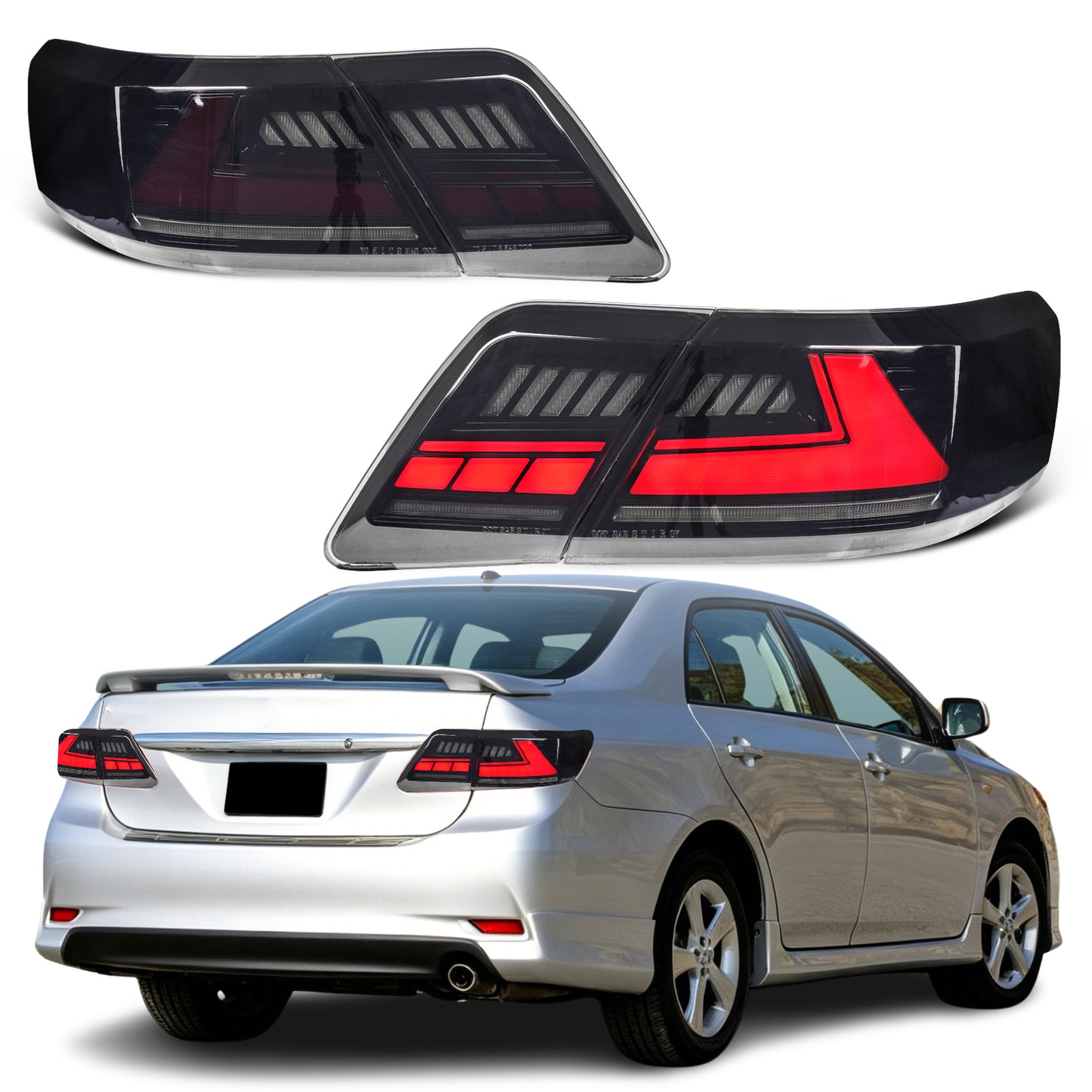LED Tail Lights for Toyota Camry XV40 2007-2011 Seden CE /LE/SE/XLE,Rear Lamp with Sequential turn signal and Startup Animiation