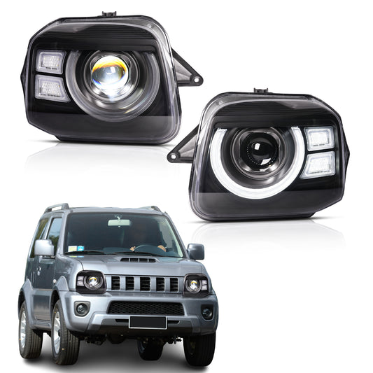 Pair LED Headlights Assembly For 1998-2017 Suzuki Jimny JB23 JB33 JB43