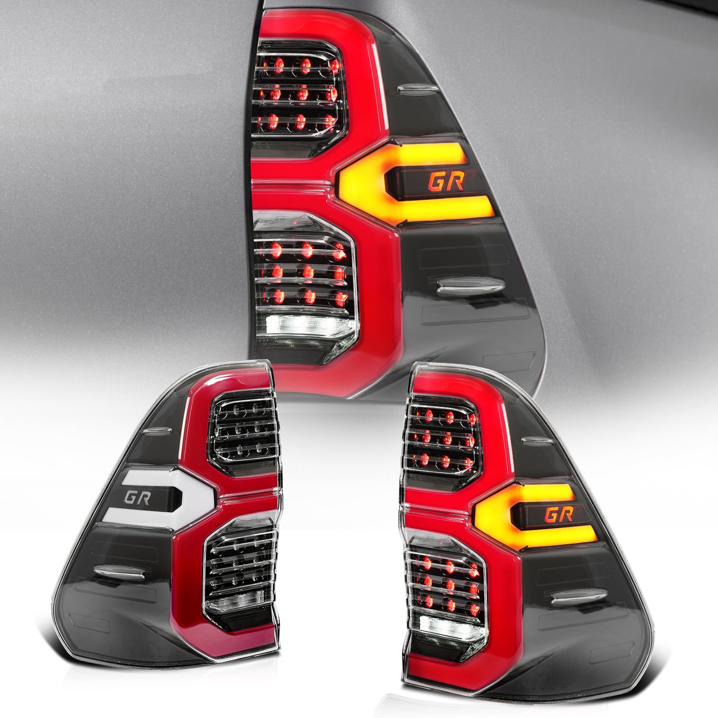 Archaic LED Taillight Assembly For Toyota Hilux 2016-2023 Startup Animation