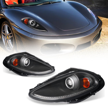 Bi-Xenon Headlights for Ferrari F430 2005-2010 | Real Carbon Fiber OEM+ Upgrade,with E-mark