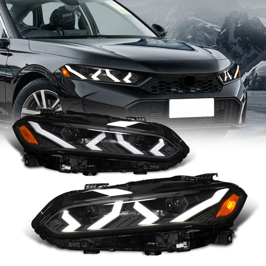 Archaic LED Headlight Assembly For 11th Gen Honda Civic 2022-2025 Startup Animation DRL