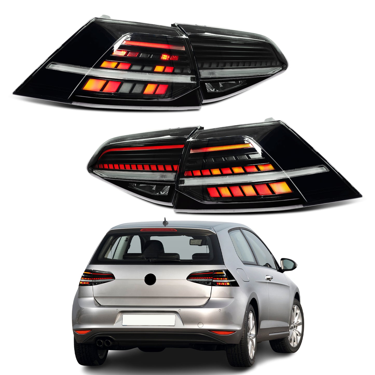 Archaic LED Taillight Assembly For VW Golf 7/7.5 2013-2019 Startup Animation