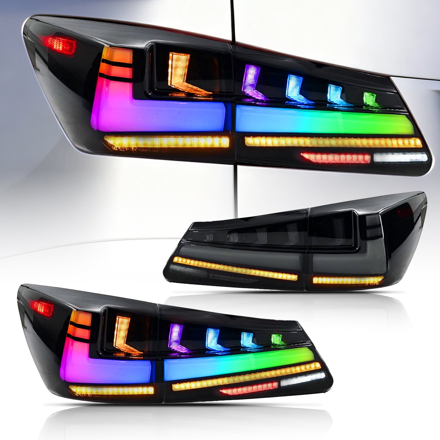 Archaic LED Taillight Assembly For Lexus Is250 2006-2012 RGB Startup Animation
