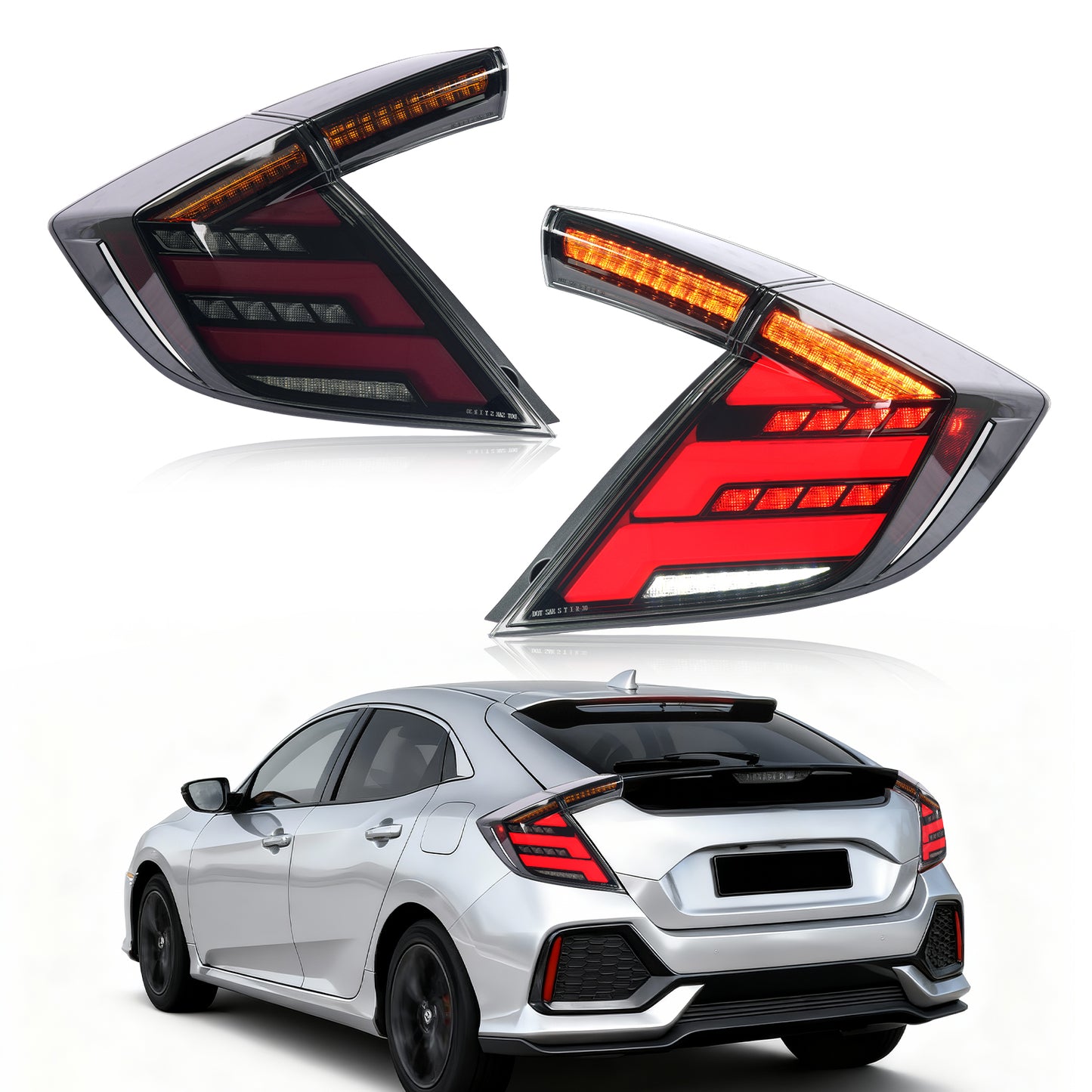 Archaic LED Tail Lights Assembly For 10th Gen Honda Civic LX EX Type R 2016-2021