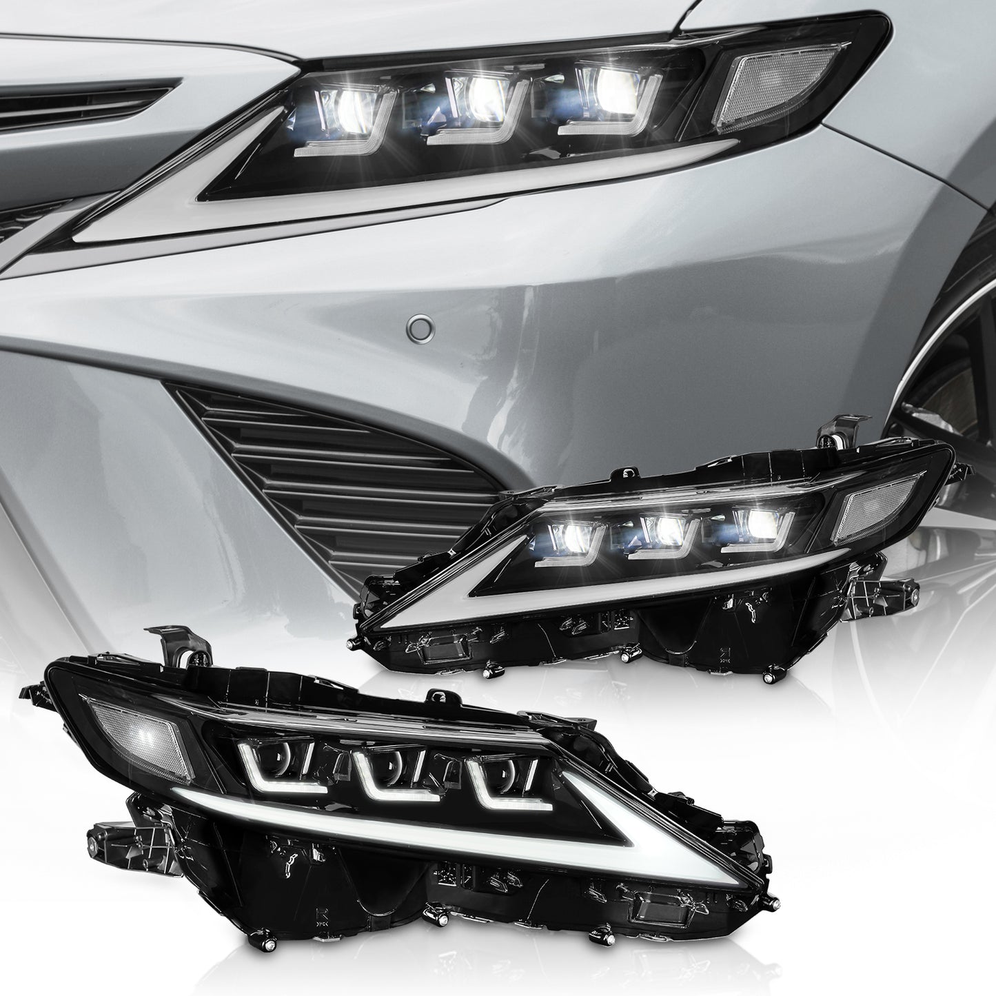 6 Lens Headlights For 8th Gen 2018-2024 Toyota Camry XSE XLE SE LE TRD Front Lamp with Startup Animation and Sequential Turn Signal
