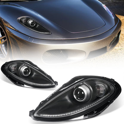 Bi-Xenon Headlights for Ferrari F430 2005-2010 | Real Carbon Fiber OEM+ Upgrade,with E-mark