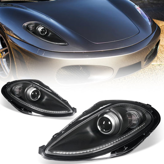 Bi-Xenon Headlights for Ferrari F430 2005-2010 | Real Carbon Fiber OEM+ Upgrade,with E-mark