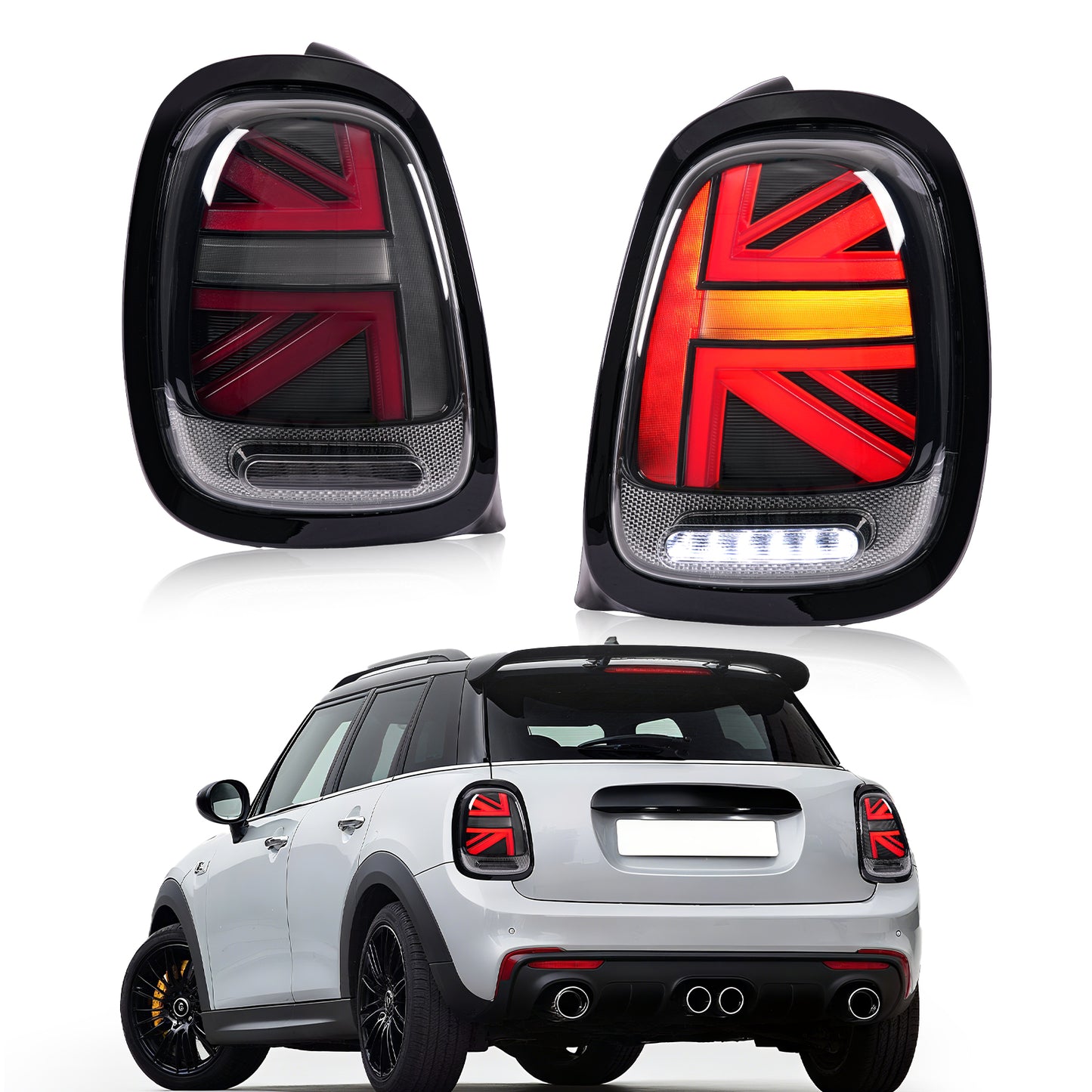 Archaic LED Taillight Assembly For Mini Cooper F55 F56 F57 2014-2024 Sequential Turn Signal