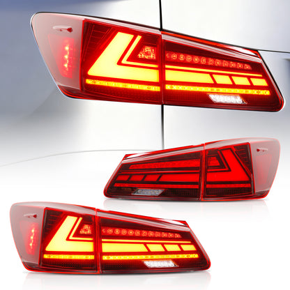 Archaic LED Taillight Assembly For Lexus IS250 2006-2012 Startup Animation