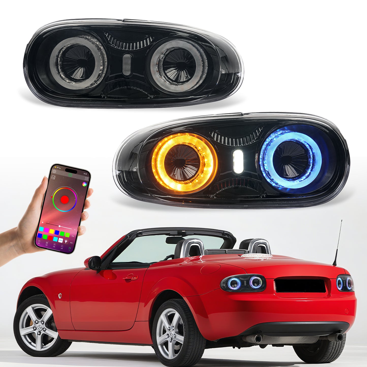 Archaic LED Tail Lights Assembly For Mazda Miata MX-5 NC Mazda Roadster 2005-2015 RGB Running Light