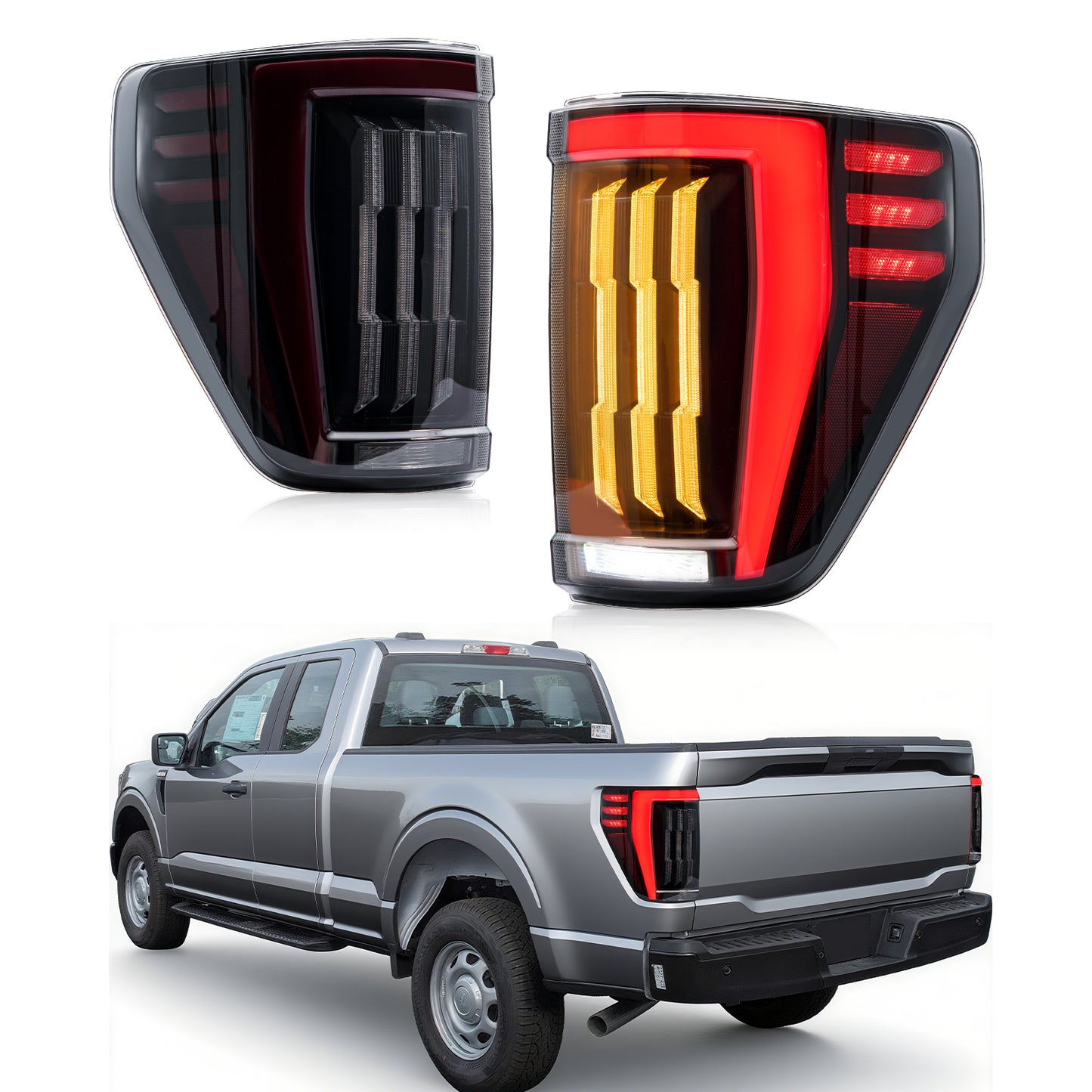 Archaic LED Tail Lights For Ford F-150 F150 XL STX 2021-2023,w Sequential Turn Signal and Startup Animation